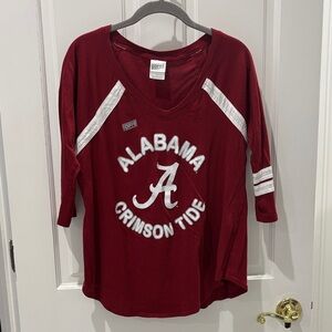 Soffe Crimson Alabama 'A' Scoop Neck Tee with White Accents